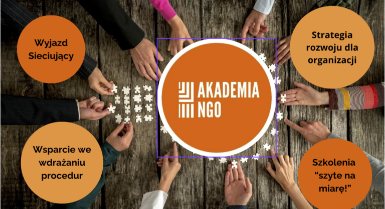 Banner z informacją o projekcie Akademia NGO